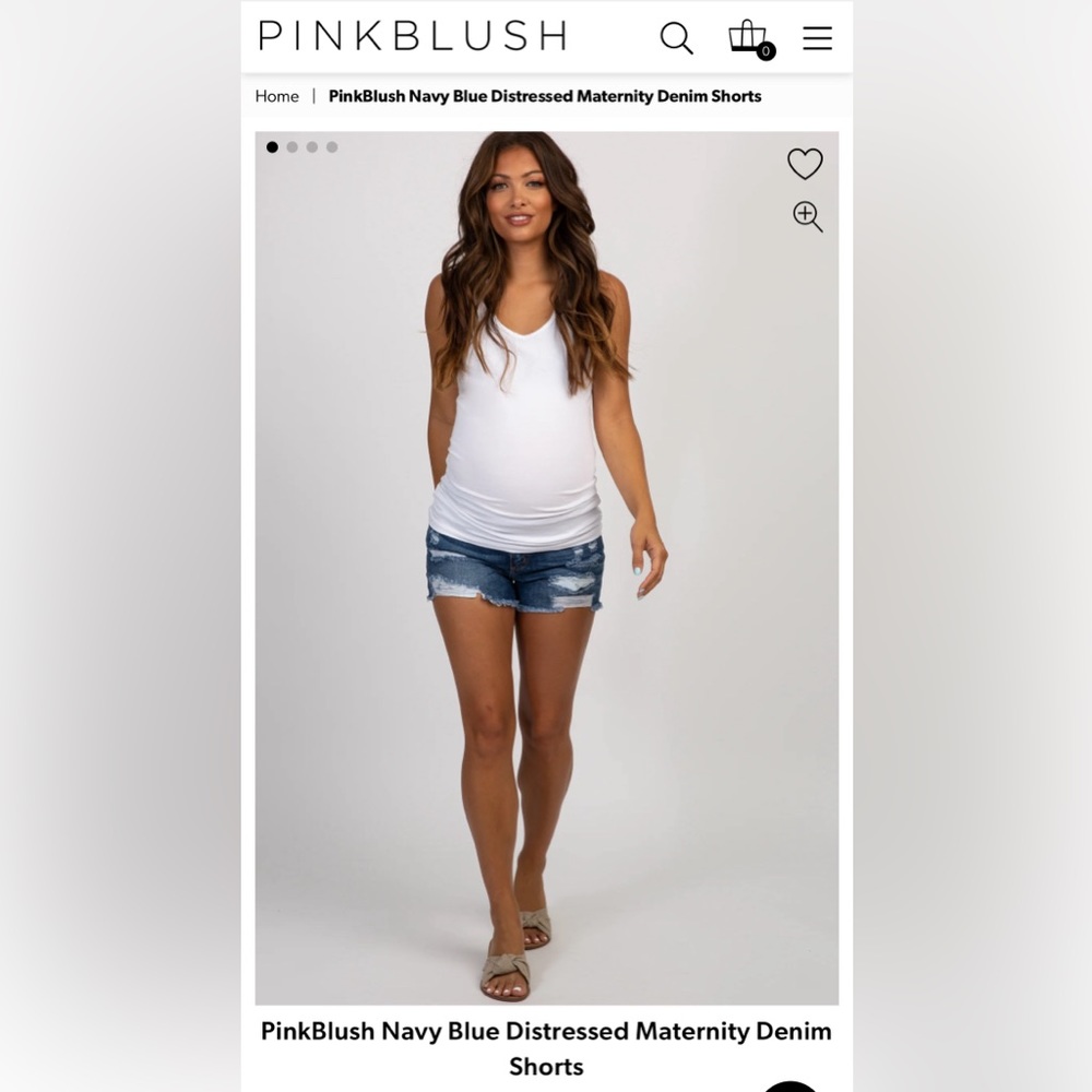 Pinkblush Maternity • Elastic Belly Band Denim Shorts • Size 27